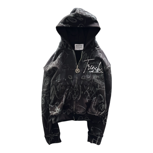 GRAFFITI ZIPUP(BLACK)